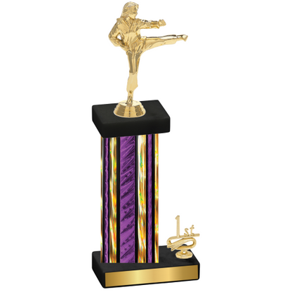 Accented Single Purple Glacier First Place Karate Trophy