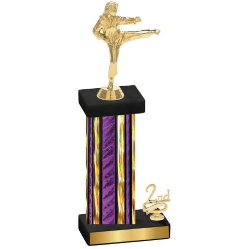 Accented Single Purple Glacier Second Place Karate Trophy