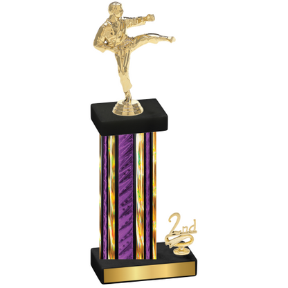 Accented Single Purple Glacier Second Place Karate Trophy