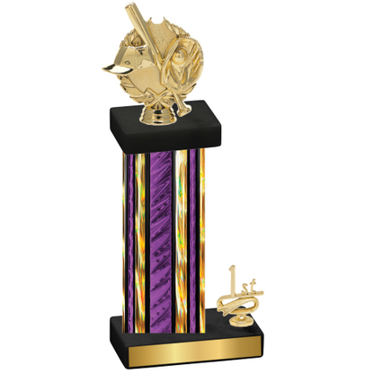 Accented Single Purple Glacier First Place Baseball Trophy