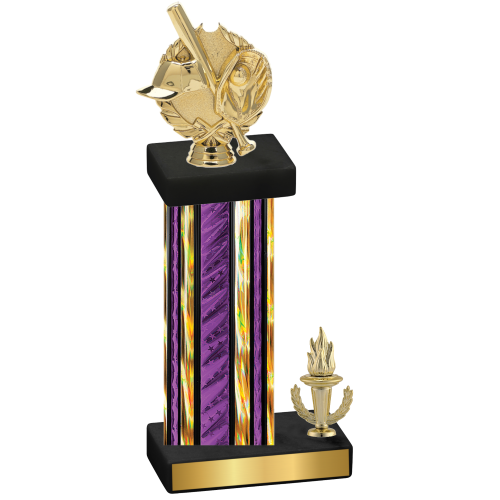 Accented Single Purple Glacier Victory Baseball Trophy