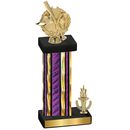 Accented Single Purple Glacier Victory Baseball Trophy