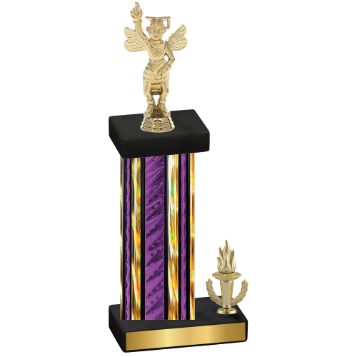 Accented Single Purple Glacier Victory Academics Trophy