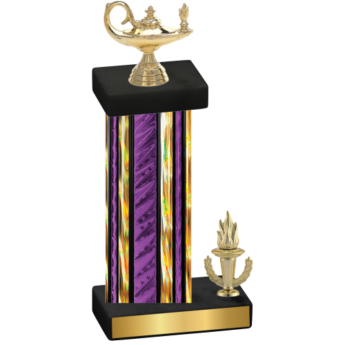 Accented Single Purple Glacier Victory Academics Trophy