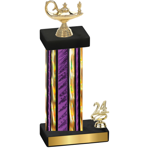 Accented Single Purple Glacier Year Academics Trophy