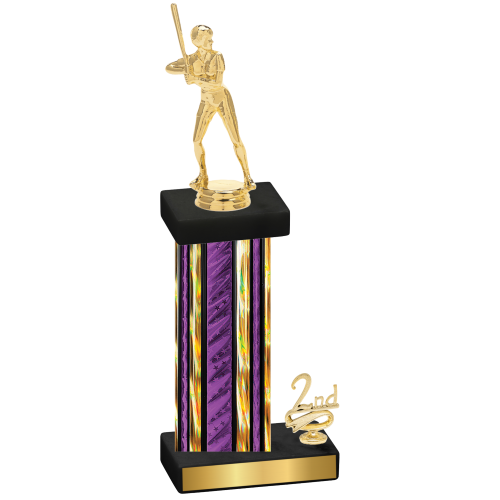 Accented Single Purple Glacier Second Place Softball Trophy
