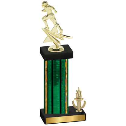 Accented Single Green Glacier Victory Football Trophy