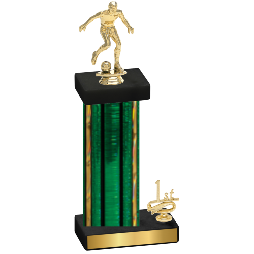 Accented Single Green Glacier First Place Soccer Trophy