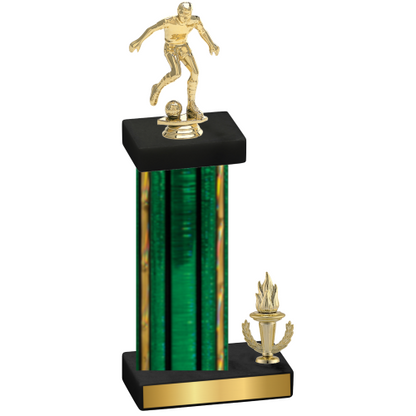 Accented Single Green Glacier Victory Soccer Trophy