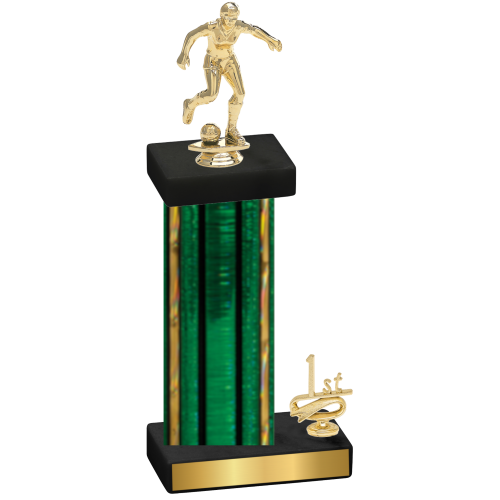 Accented Single Green Glacier First Place Soccer Trophy