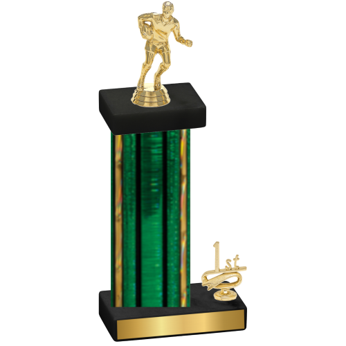 Accented Single Green Glacier First Place Rugby Trophy