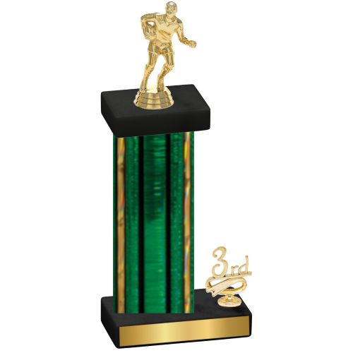 Accented Single Green Glacier Third Place Rugby Trophy