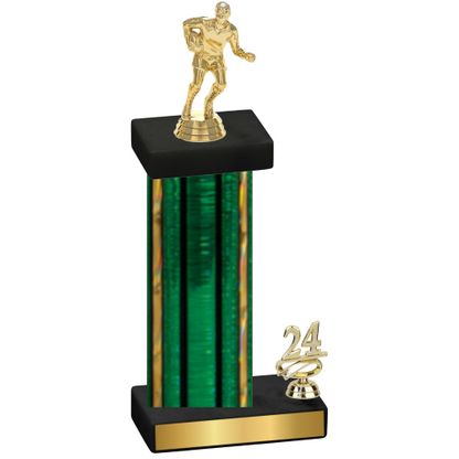 Accented Single Green Glacier Year Rugby Trophy