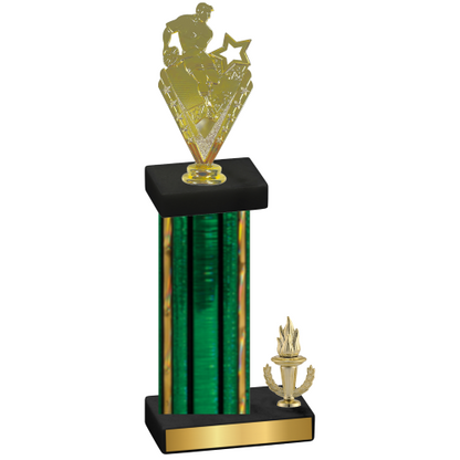 Accented Single Green Glacier Victory Rugby Trophy