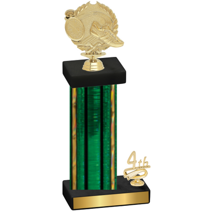 Accented Single Green Glacier Fourth Place Running Trophy