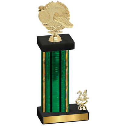 Accented Single Green Glacier Year Running Trophy