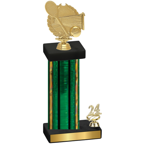 Accented Single Green Glacier Year Tennis Trophy