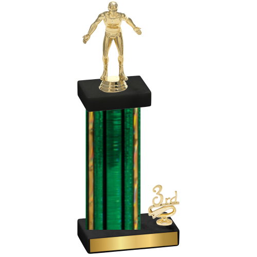 Accented Single Green Glacier Third Place Wrestling Trophy