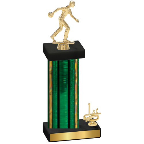 Accented Single Green Glacier First Place Bowling Trophy