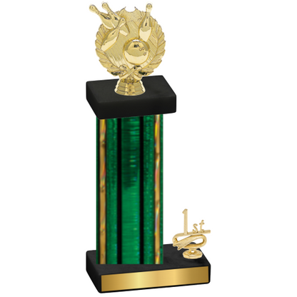 Accented Single Green Glacier First Place Bowling Trophy