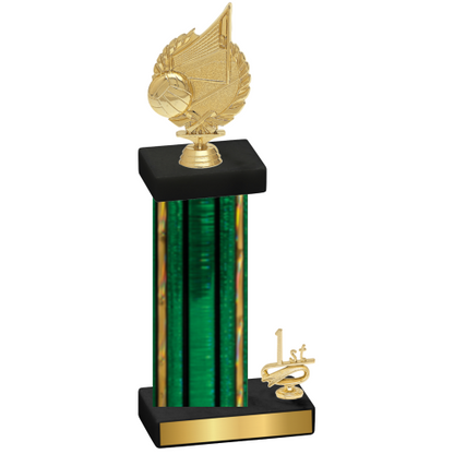 Accented Single Green Glacier First Place Volleyball Trophy