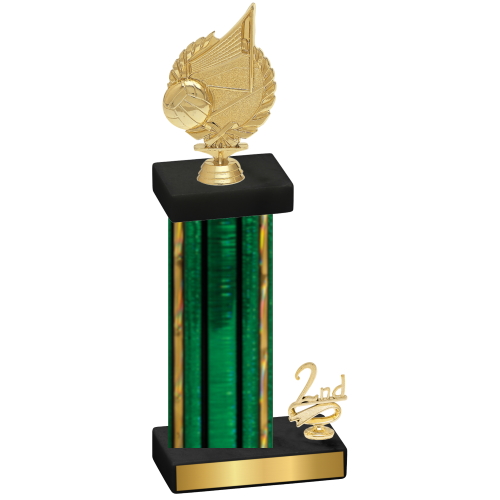 Accented Single Green Glacier Second Place Volleyball Trophy