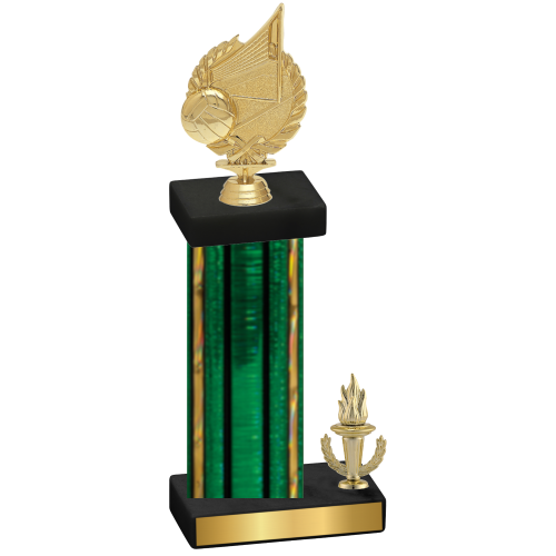 Accented Single Green Glacier Victory Volleyball Trophy