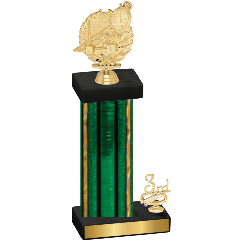 Accented Single Green Glacier Third Place Swimming Trophy