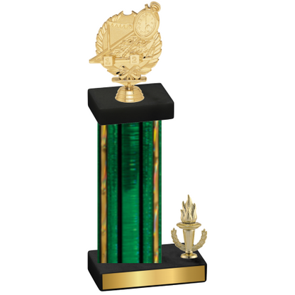 Accented Single Green Glacier Victory Swimming Trophy