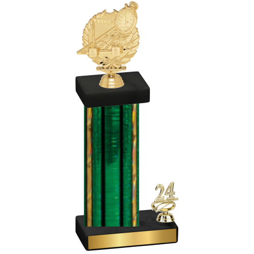 Accented Single Green Glacier Year Swimming Trophy