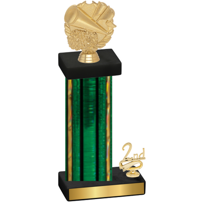 Accented Single Green Glacier Second Place Cheerleading Trophy