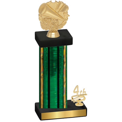 Accented Single Green Glacier Fourth Place Cheerleading Trophy