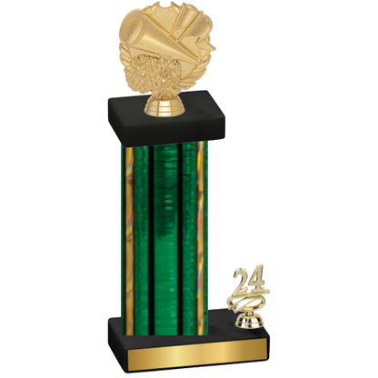 Accented Single Green Glacier Year Cheerleading Trophy