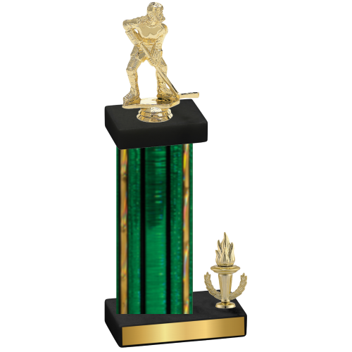 Accented Single Green Glacier Victory Hockey Trophy