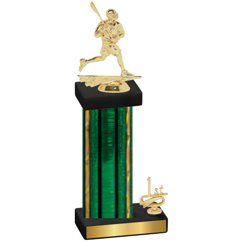 Accented Single Green Glacier First Place Lacrosse Trophy