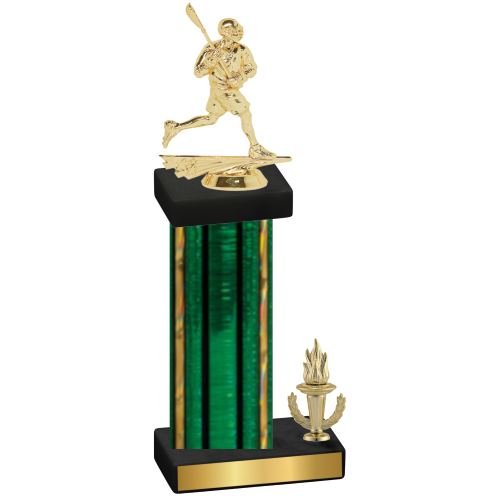 Accented Single Green Glacier Victory Lacrosse Trophy