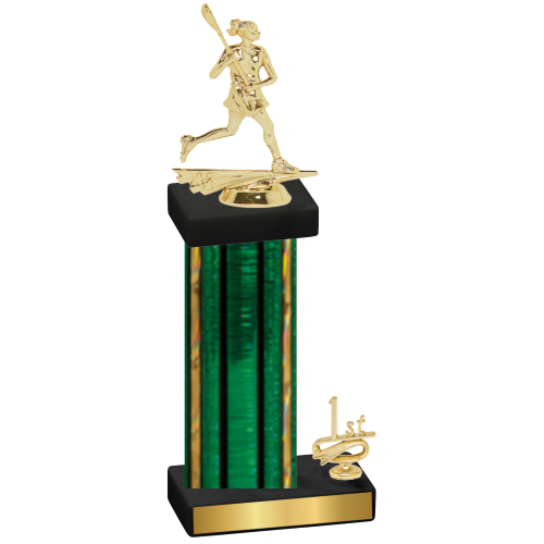 Accented Single Green Glacier First Place Lacrosse Trophy