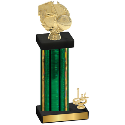 Accented Single Green Glacier First Place Basketball Trophy