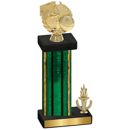 Accented Single Green Glacier Victory Basketball Trophy