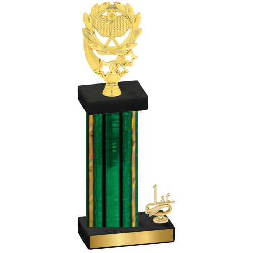 Accented Single Green Glacier First Place Pickleball Trophy