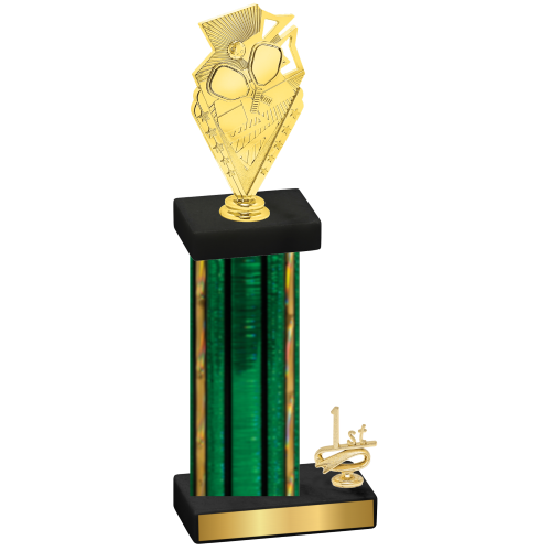 Accented Single Green Glacier First Place Pickleball Trophy