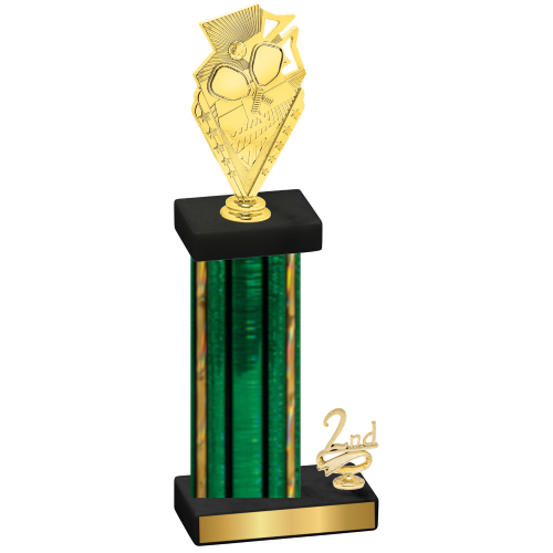 Accented Single Green Glacier Second Place Pickleball Trophy