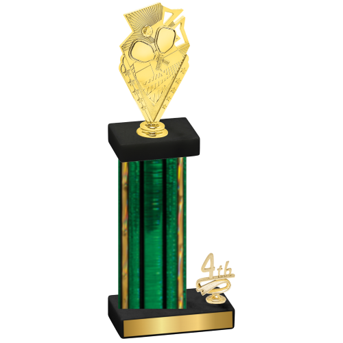 Accented Single Green Glacier Fourth Place Pickleball Trophy