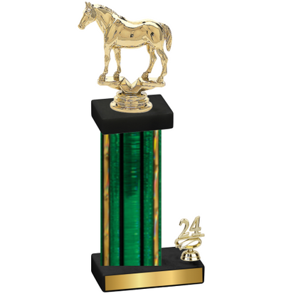 Accented Single Green Glacier Year Horses Trophy