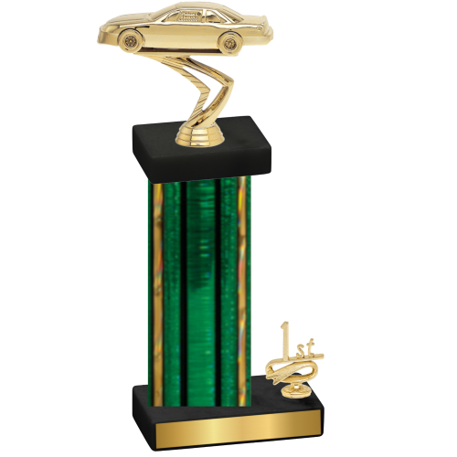 Accented Single Green Glacier First Place Cars Trophy