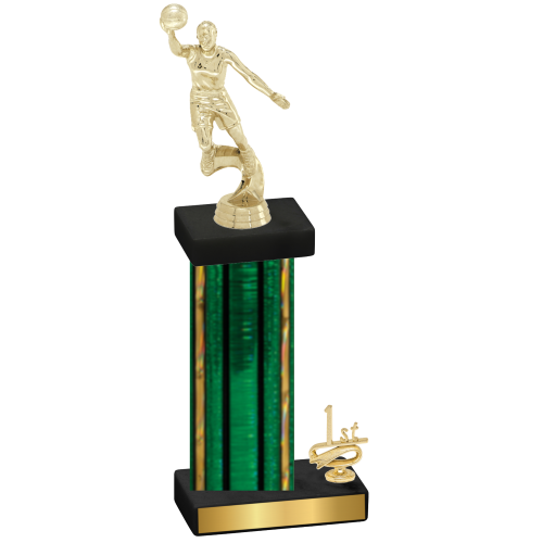 Accented Single Green Glacier First Place Basketball Trophy