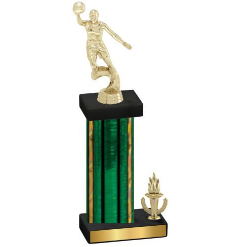 Accented Single Green Glacier Victory Basketball Trophy