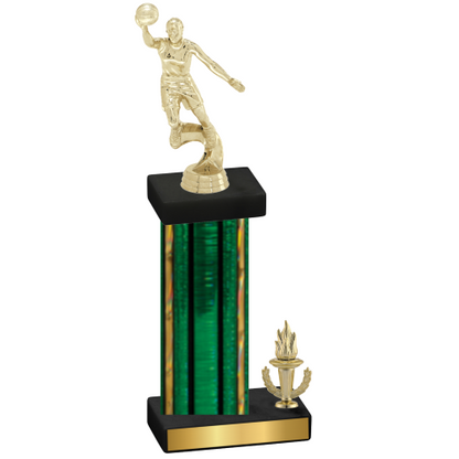 Accented Single Green Glacier Victory Basketball Trophy