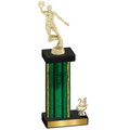 Accented Single Green Glacier Year Basketball Trophy