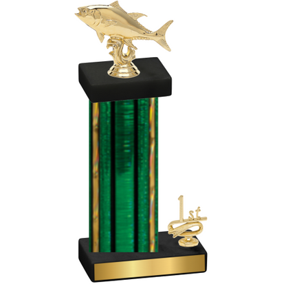 Accented Single Green Glacier First Place Fishing Trophy